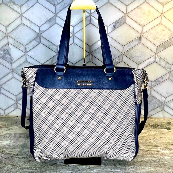 Burberry Handbags - BURBERRY Blue Label Canvas Nova Check Handbag Neutral with COA